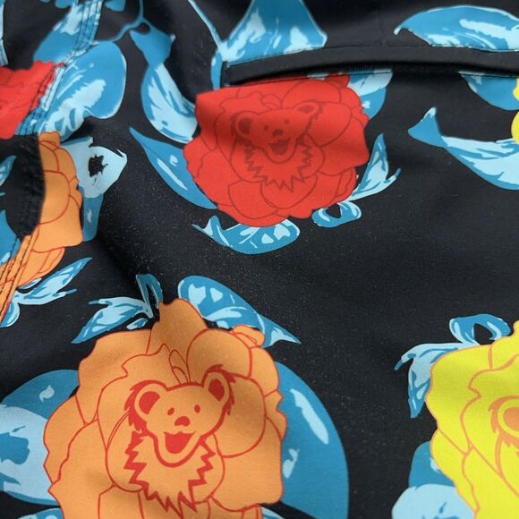 Grateful Dead Begonia Dancing Bear X Section 119 Men's Swim Trunks Black Size 34 - Picture 4 of 7